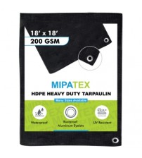 Mipatex Tarpaulin / Tirpal 18 Feet x 18 Feet 200 GSM (Black)